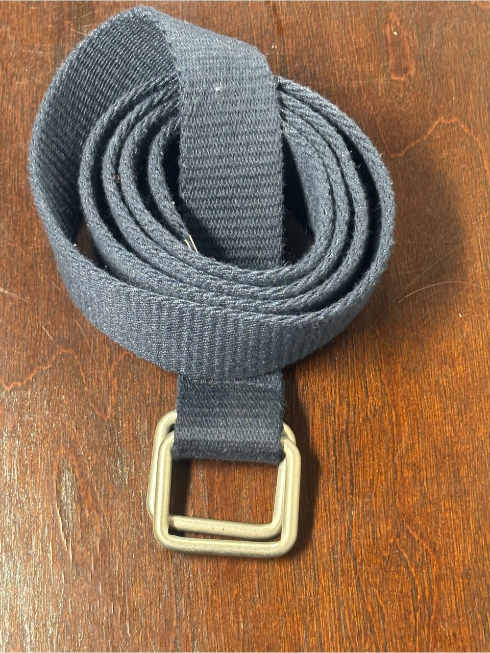 Source Unknown Men's Canvas Belt in Dark Blue with Silver Buckle